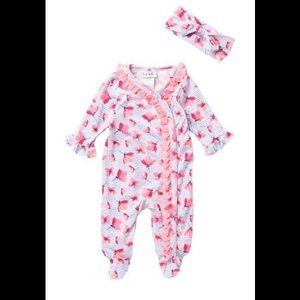 2 for 15—-Nicole Miler footie set size 3/6 month